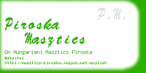 piroska masztics business card